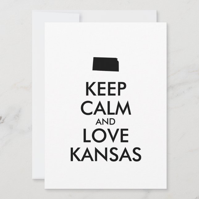 Anpassbare BEHALTEN CALM und LIEBE KANSAS (Vorderseite)