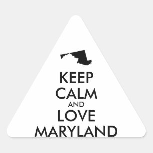 Anpassbare BEHALTEN CALM und LIEBE MARYLAND Dreieckiger Aufkleber