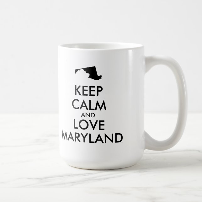 Anpassbare BEHALTEN CALM und LIEBE MARYLAND Kaffeetasse (Rechts)