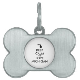 Anpassbare BEHALTEN CALM und LIEBE MICHIGAN Tiermarke