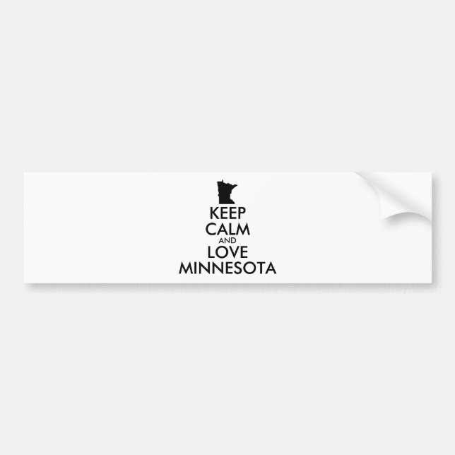 Anpassbare BEHALTEN CALM und LIEBE MINNESOTA Autoaufkleber (Vorne)
