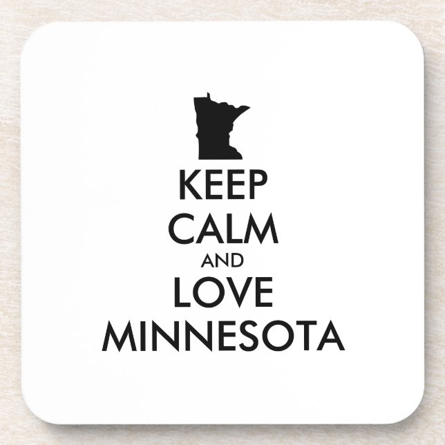 Anpassbare BEHALTEN CALM und LIEBE MINNESOTA Untersetzer (Vorderseite)