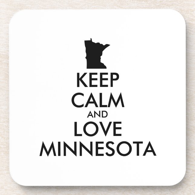 Anpassbare BEHALTEN CALM und LIEBE MINNESOTA Untersetzer (Vorderseite)