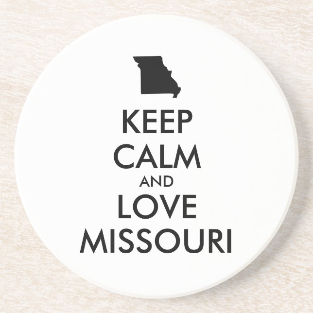 Anpassbare BEHALTEN CALM- und LIEBE-MISSOURI Sandstein Untersetzer (Vorne)