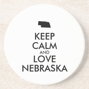 Anpassbare BEHALTEN CALM und LIEBE NEBRASKA Sandstein Untersetzer