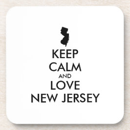 Anpassbare BEHALTEN CALM und LIEBE NEUES JERSEY Getränkeuntersetzer