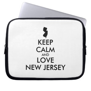 Anpassbare BEHALTEN CALM und LIEBE NEUES JERSEY Laptopschutzhülle