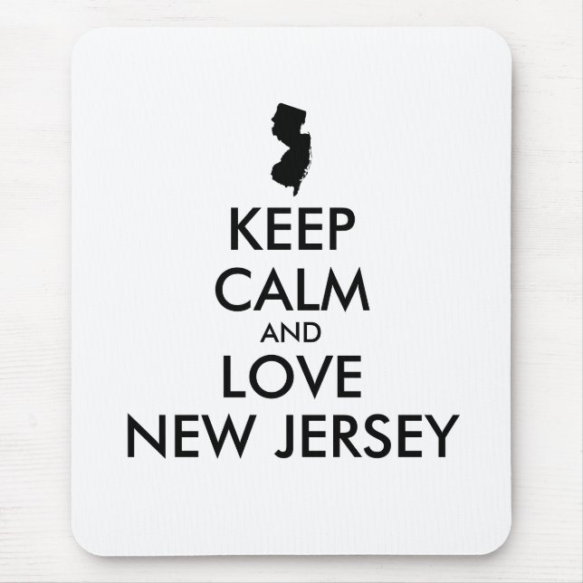 Anpassbare BEHALTEN CALM und LIEBE NEUES JERSEY Mousepad (Vorne)