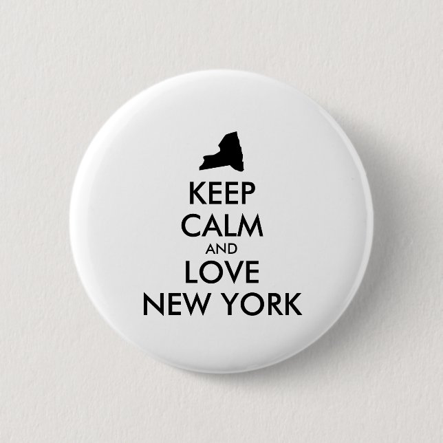 Anpassbare BEHALTEN CALM und LIEBE NEW YORK Button (Vorderseite)