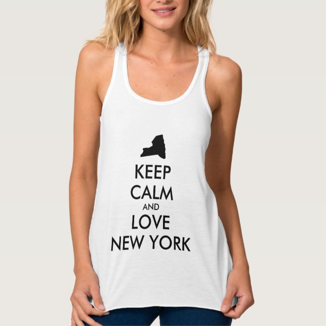 Anpassbare BEHALTEN CALM und LIEBE NEW YORK Tank Top (Vorderseite)
