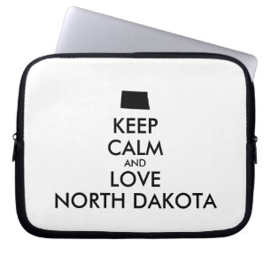 Anpassbare BEHALTEN CALM und LIEBE NORDDAKOTA Laptopschutzhülle