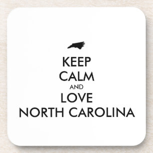 Anpassbare BEHALTEN CALM und LIEBE NORTH CAROLINA Getränkeuntersetzer
