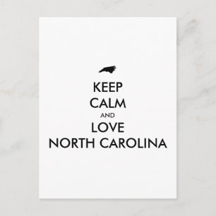 Anpassbare BEHALTEN CALM und LIEBE NORTH CAROLINA Postkarte