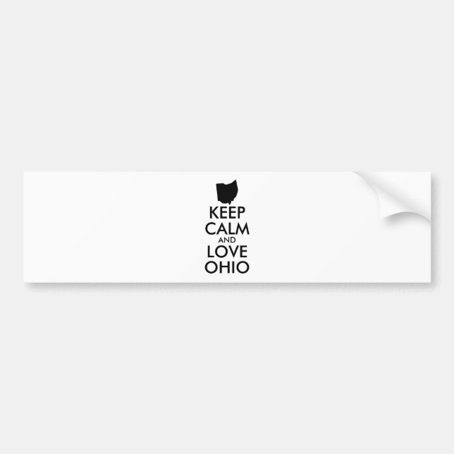 Anpassbare BEHALTEN CALM und LIEBE OHIO Autoaufkleber (Vorne)