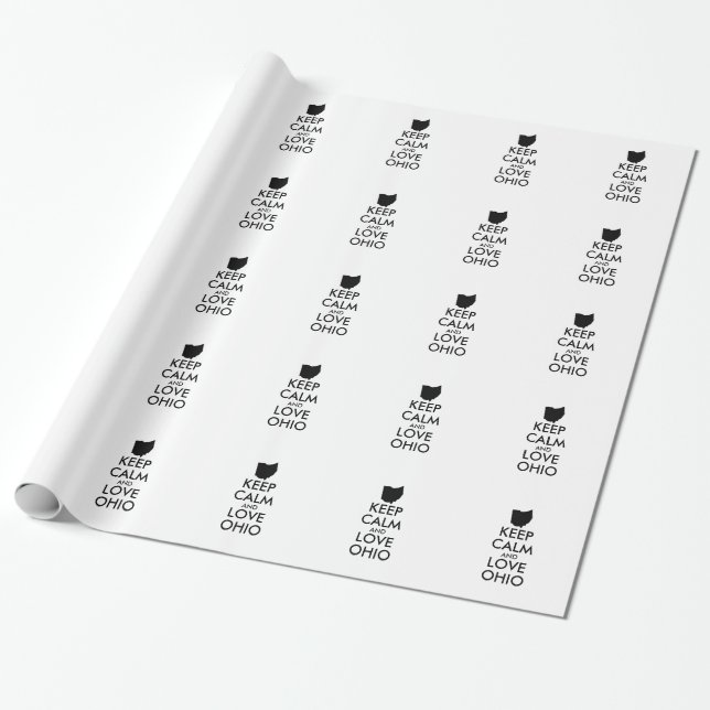 Anpassbare BEHALTEN CALM und LIEBE OHIO Geschenkpapier (Ungerollt)