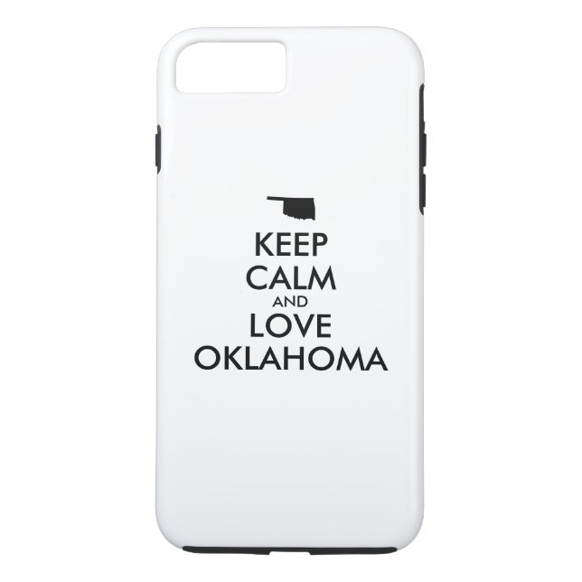 Anpassbare BEHALTEN CALM und LIEBE OKLAHOMA Case-Mate iPhone Hülle (Rückseite)