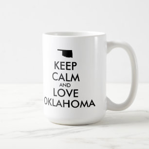 Anpassbare BEHALTEN CALM und LIEBE OKLAHOMA Kaffeetasse