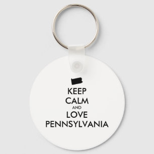 Anpassbare BEHALTEN CALM und LIEBE PENNSYLVANIA Schlüsselanhänger