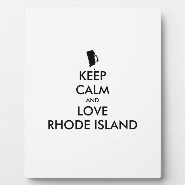 Anpassbare BEHALTEN CALM und LIEBE RHODE ISLAND Fotoplatte (Vorderseite)
