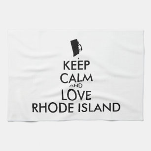 Anpassbare BEHALTEN CALM und LIEBE RHODE ISLAND Handtuch