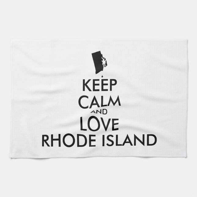 Anpassbare BEHALTEN CALM und LIEBE RHODE ISLAND Handtuch (Horizontal)