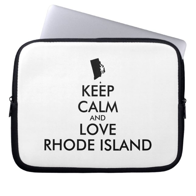 Anpassbare BEHALTEN CALM und LIEBE RHODE ISLAND Laptopschutzhülle (Vorderseite)