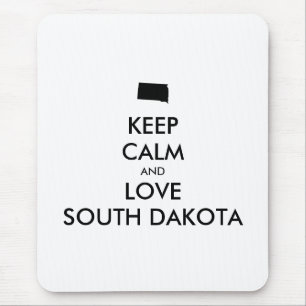 Anpassbare BEHALTEN CALM und LIEBE SÜDDAKOTA Mousepad