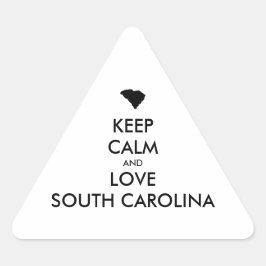 Anpassbare BEHALTEN CALM und LIEBE SÜDKAROLINA Dreieckiger Aufkleber