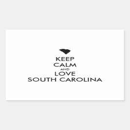 Anpassbare BEHALTEN CALM und LIEBE SÜDKAROLINA Rechteckiger Aufkleber