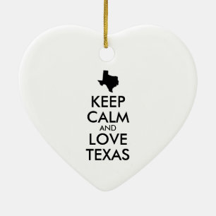 Anpassbare BEHALTEN CALM- und LIEBE-TEXAS Keramik Ornament
