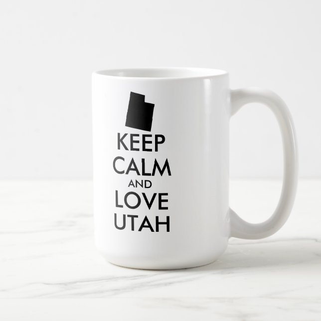 Anpassbare BEHALTEN CALM- und LIEBE-UTAH Kaffeetasse (Rechts)