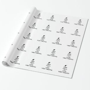 Anpassbare BEHALTEN CALM und LIEBE WESTVIRGINIEN Geschenkpapier