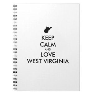 Anpassbare BEHALTEN CALM und LIEBE WESTVIRGINIEN Notizblock