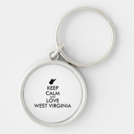 Anpassbare BEHALTEN CALM und LIEBE WESTVIRGINIEN Schlüsselanhänger