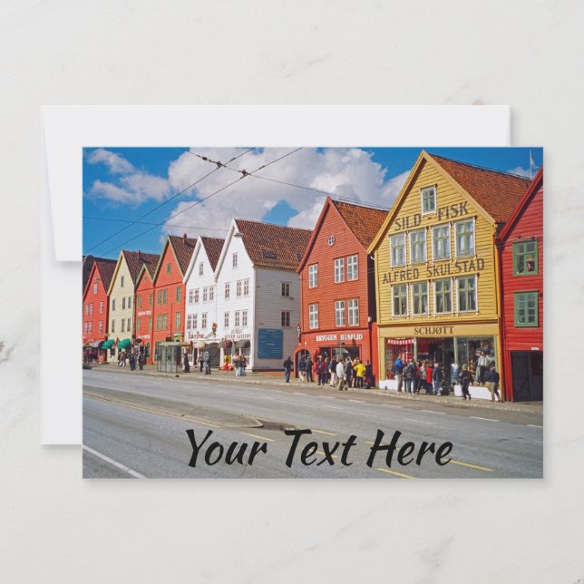 Anpassbare Bergen-, Norwegen- und Norwegen-Karte (Vorderseite)
