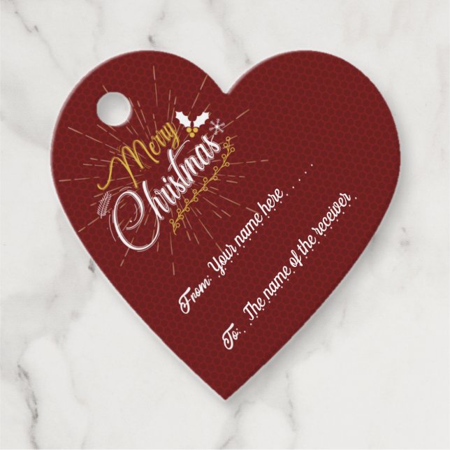 Anpassbare Beschriftung für Weihnachtsgeschenke Geschenkanhänger (Vorderseite)
