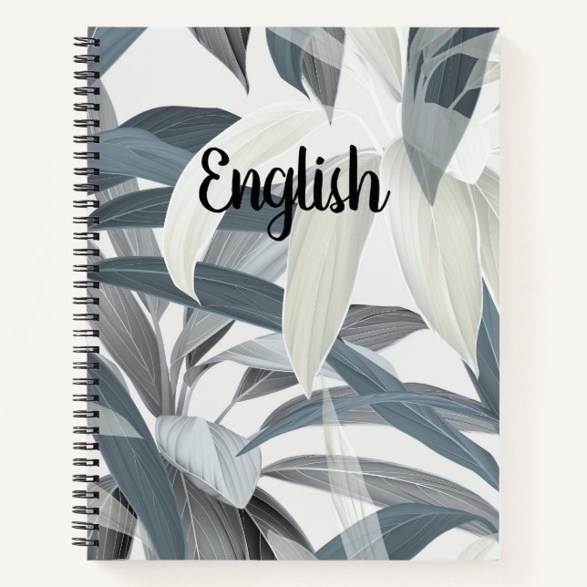 Anpassbare Betreffzeile: Blue Cordyline Fruiticosa Notizbuch (Vorderseite)