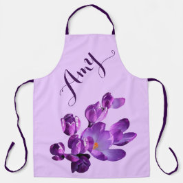 Anpassbare Bezeichnung Amy hübsch lila Crocus flor Schürze