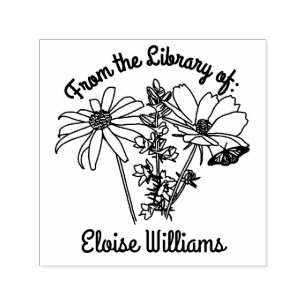Anpassbare Bibliothek von Blume Briefmarke der Hol Permastempel
