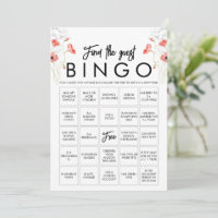 Anpassbare Bingo-Game-Karte für Elegante Wildblume