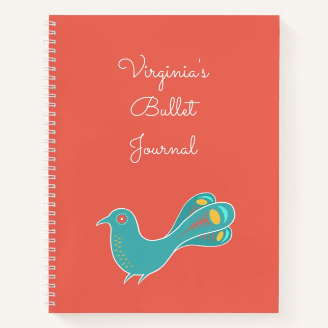 Anpassbare Blue Bird Bulletin Journal Notizbuch (Vorderseite)
