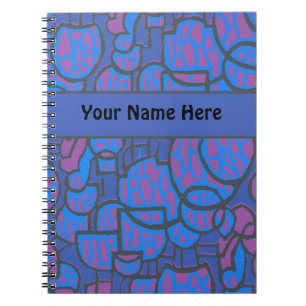 Anpassbare Blue Magenta Abstrakt Spiral Notebook Notizblock