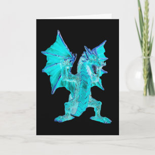 Anpassbare Blue Water Dragon Fantasy Kunst Karte
