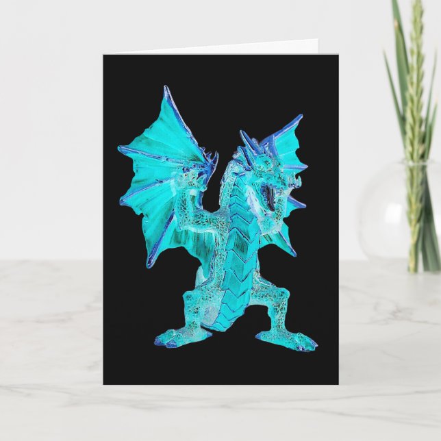 Anpassbare Blue Water Dragon Fantasy Kunst Karte (Vorderseite)