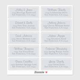 Anpassbare Blue Wedding Guest Address Labels