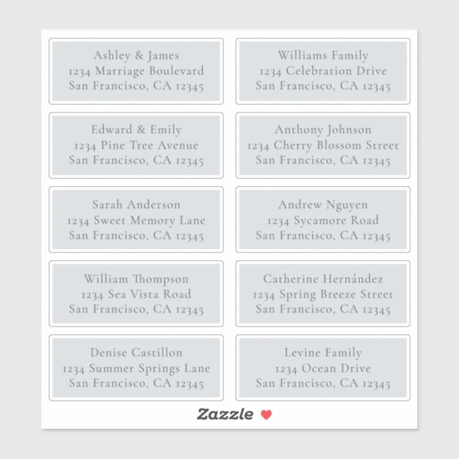 Anpassbare Blue Wedding Guest Address Labels (Blatt)
