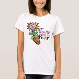 Anpassbare Blume behalte meinen Power T-Shirt