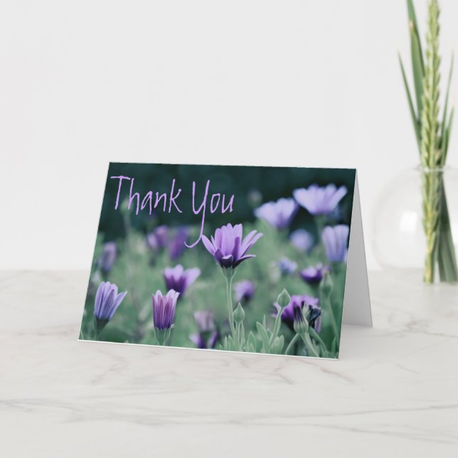 Anpassbare Blume Dankeskarte (Vorderseite)