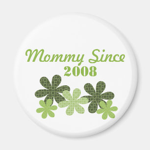 Anpassbare Blume Mommy Since Magnet, Grün Magnet