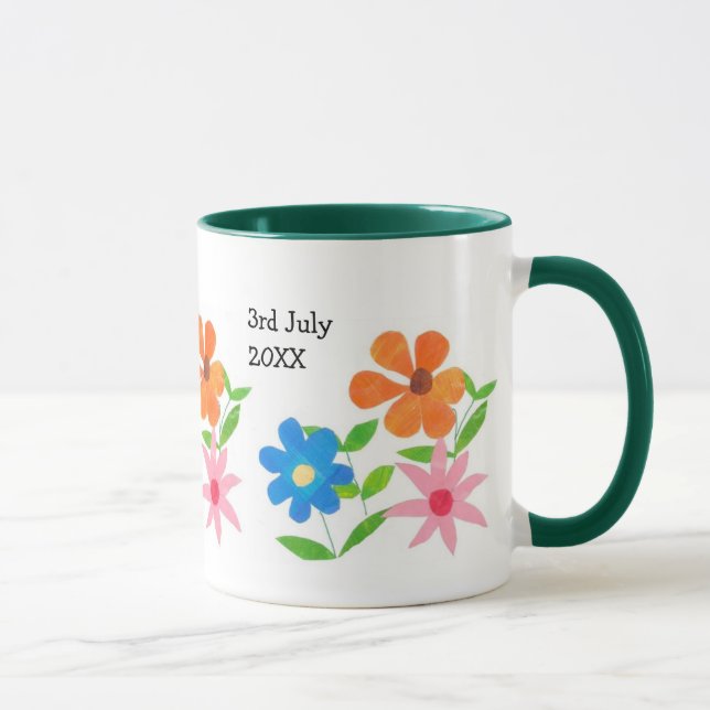 Anpassbare Blume Power Hochzeit Tasse (Rechts)